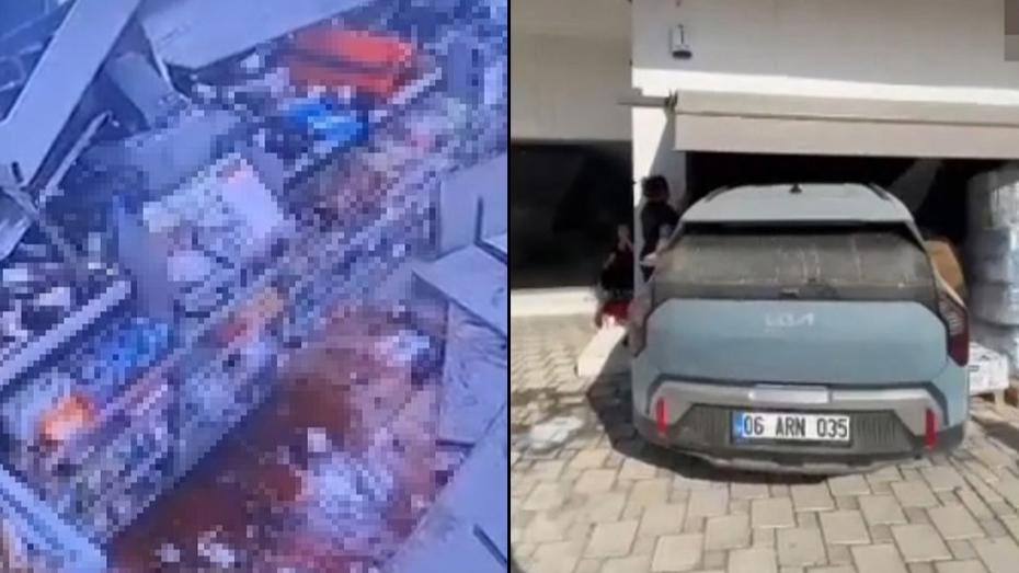 Muğla'da Kontrolden Çıkan Otomobil Markete Girdi: Büyük Panik Yaşandı