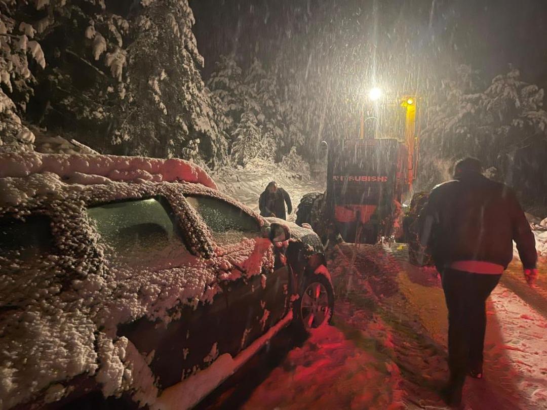 Ordu-Sivas karayolu kar yağışı nedeniyle ulaşıma kapatıldı